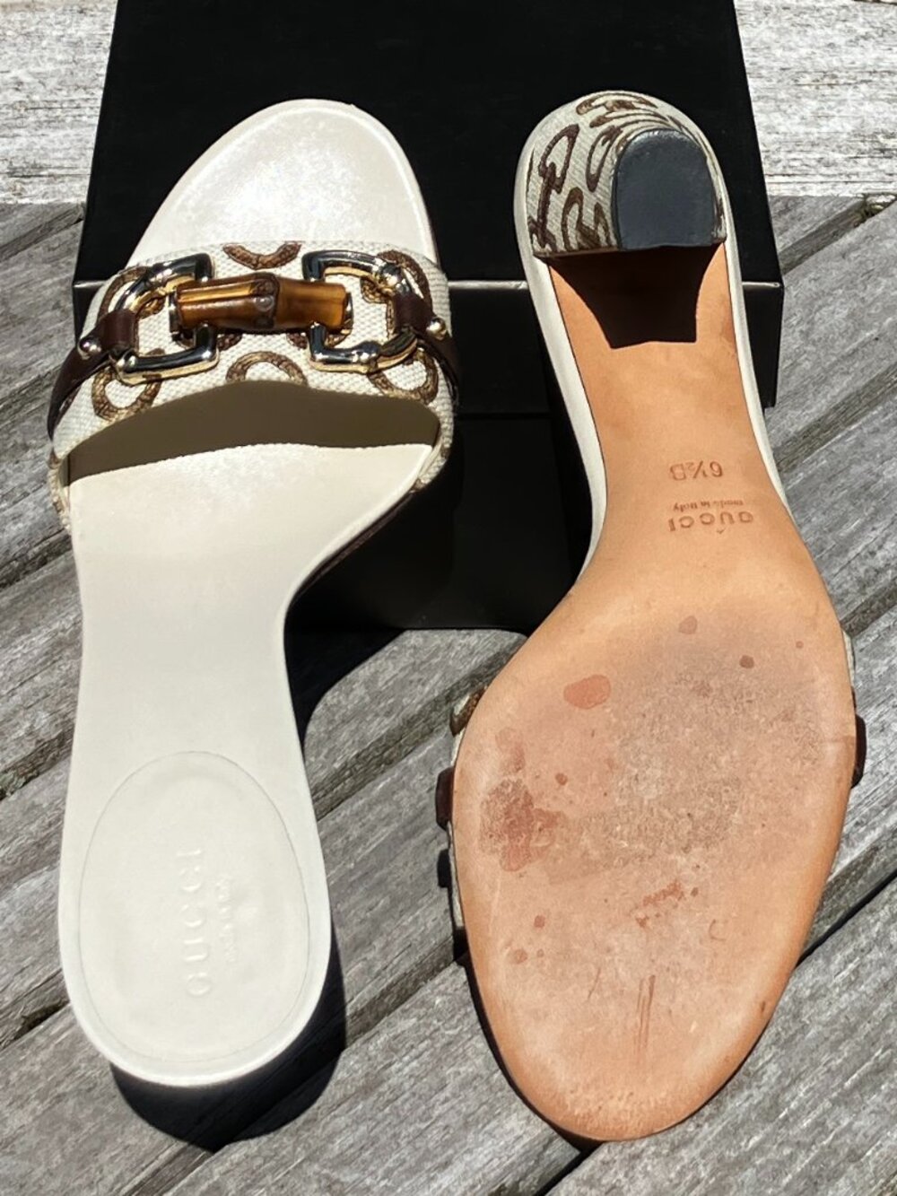 💯Authentic GUCCI Horsebit and Bamboo Slides - Size 6.5B - Picture 11 of 12